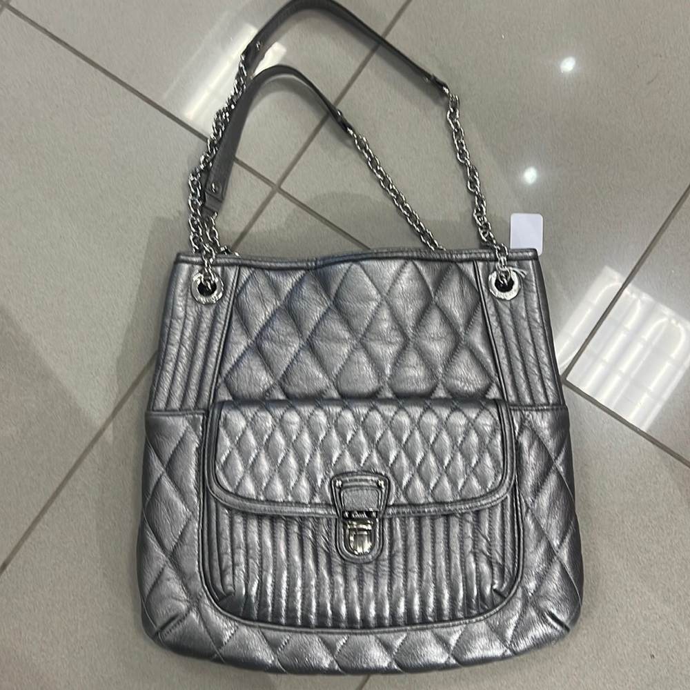 Silver coach bag